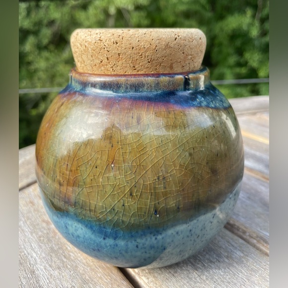 "GREEN FEES" Tumbleweed Pottery Handcrafted in North Carolina Cork Top Golf Bank - Picture 3 of 8